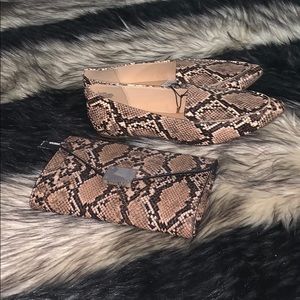 Brand New Express Brown Snake Skin Clutch w/ Tag